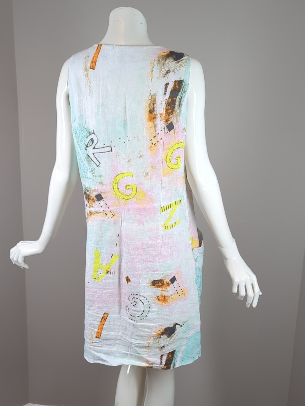 CHARLIE B Linen Dress with Pastel Accents